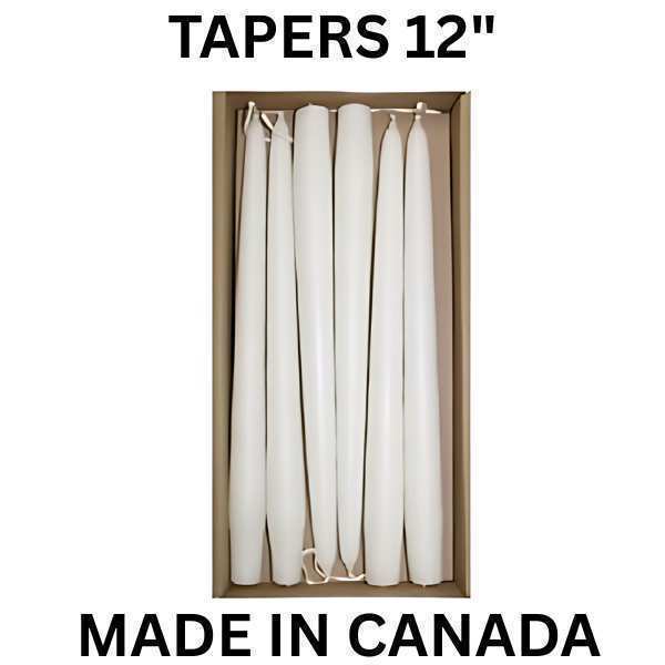 12 Velas delgadas - Caja de 12 - Blanco