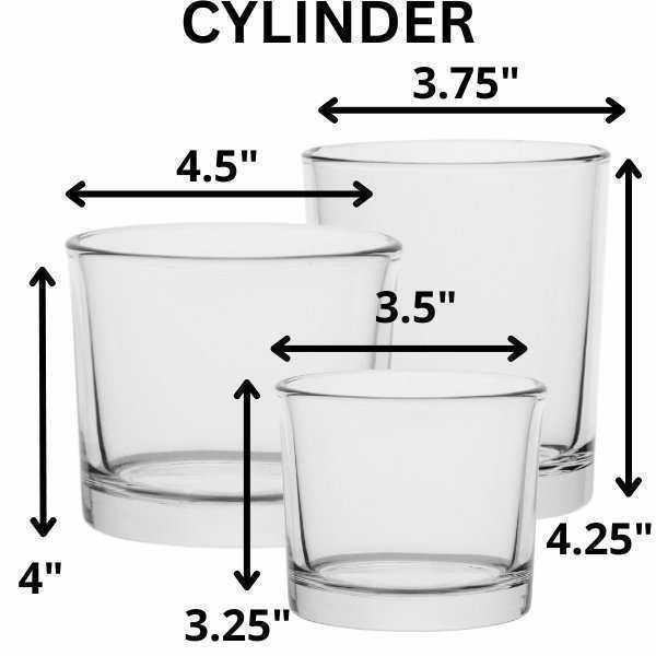 Florero cilíndrico de vidrio transparente 120-80, decorativo