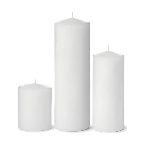 2.25x5 Pillar - White, candles
