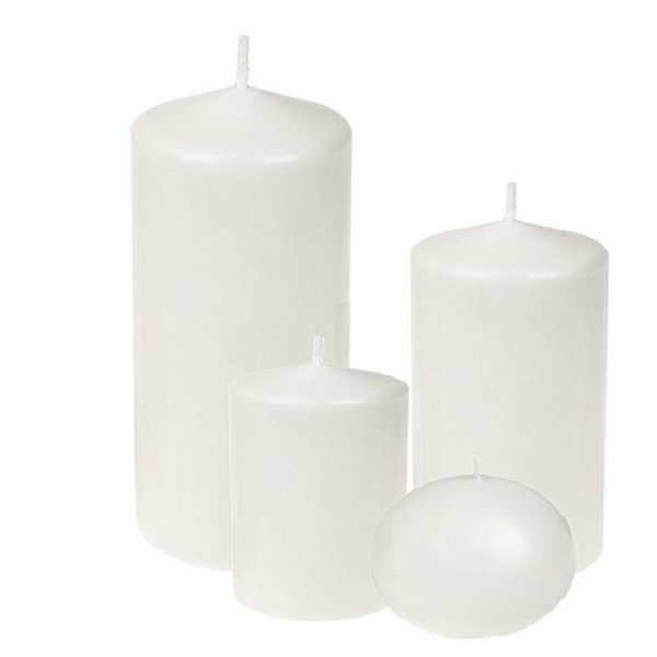 Pilar 3x4 - Blanco - 35 HRS Tiempo de Combustión, velas