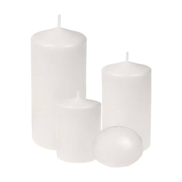 Piliers 3x6 - Blanc - 60 HRS Durée de combustion, bougies