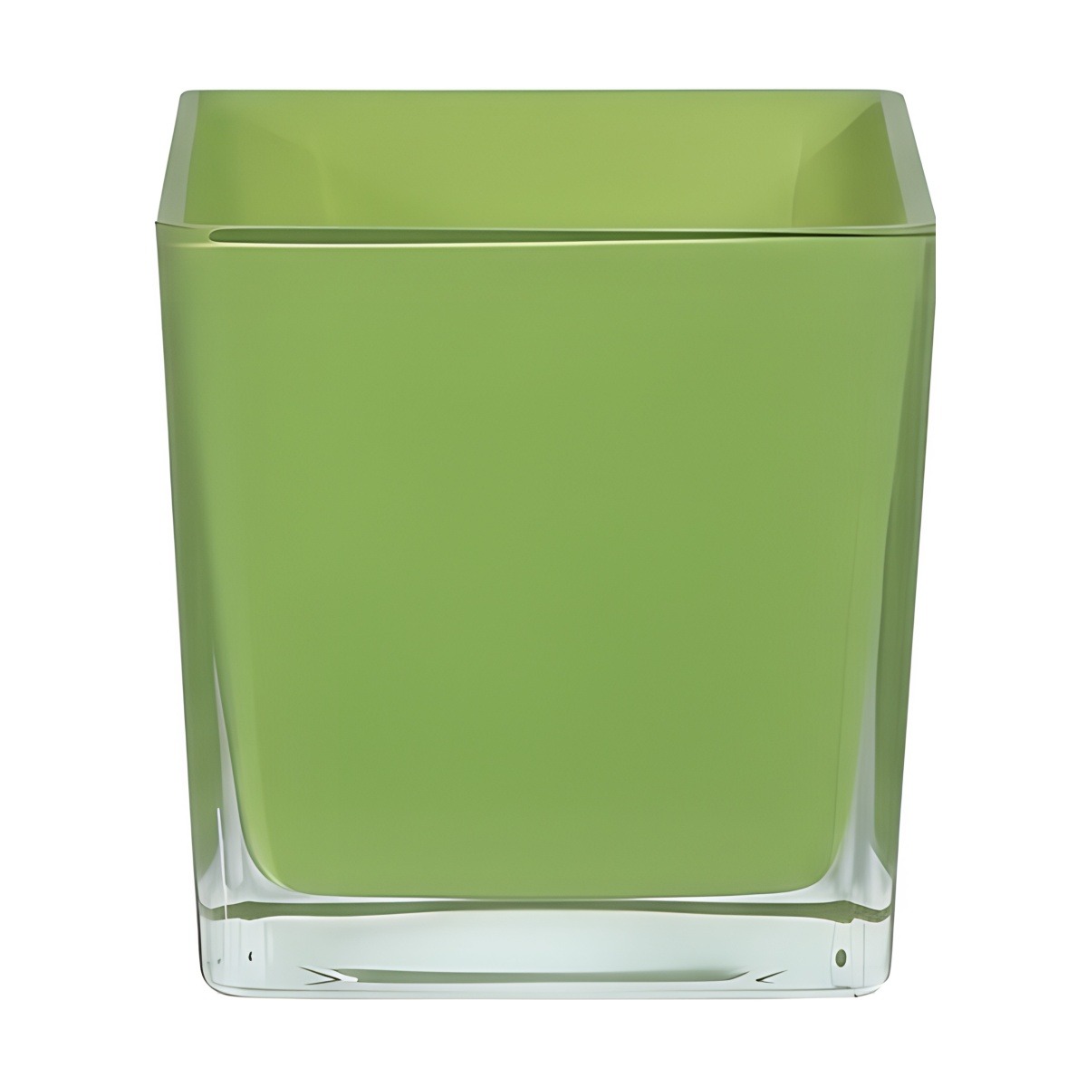 Verre carré 4X4X4 po – Citron vert, verre coloré