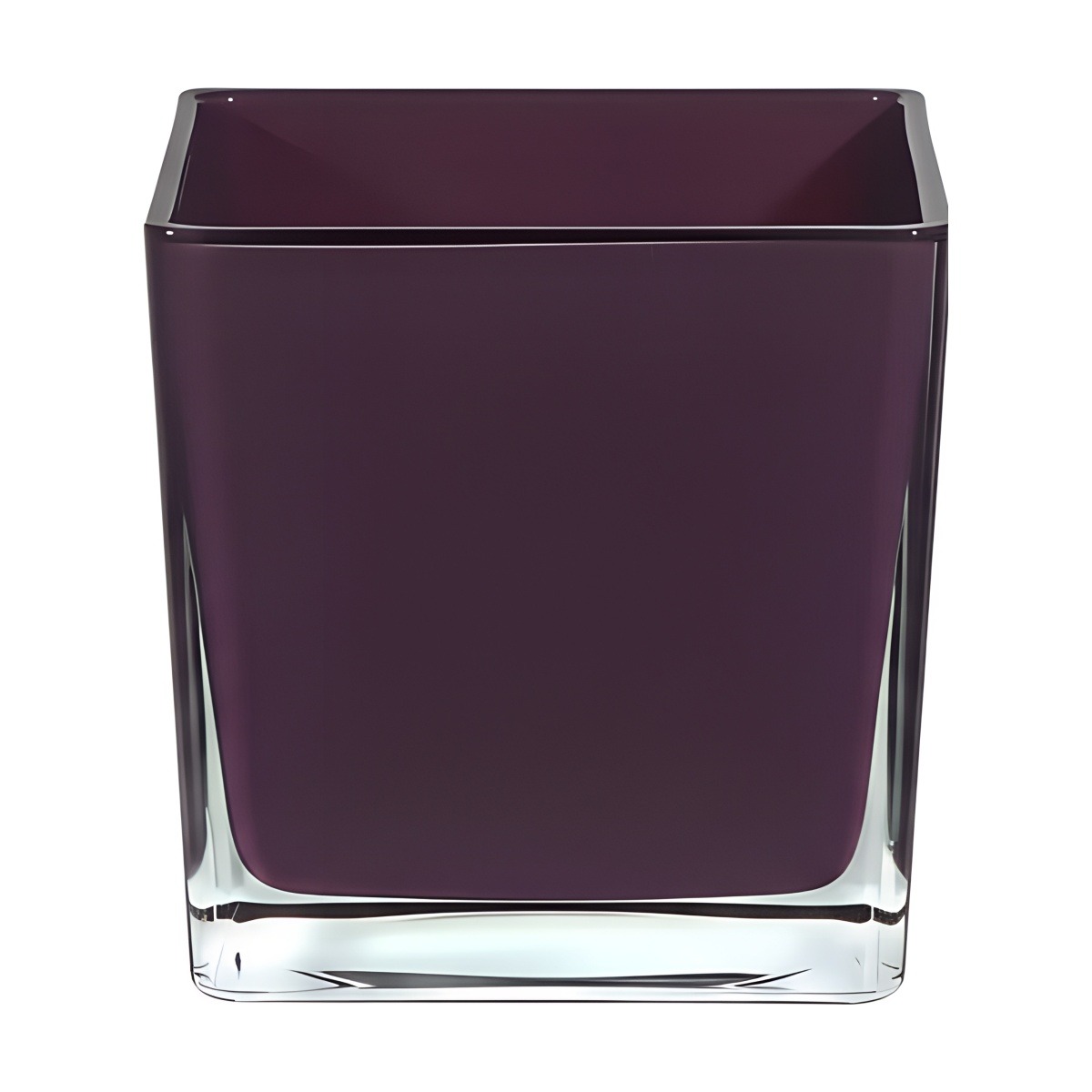 Verre carré 4X4X4 po – Prune, verre coloré