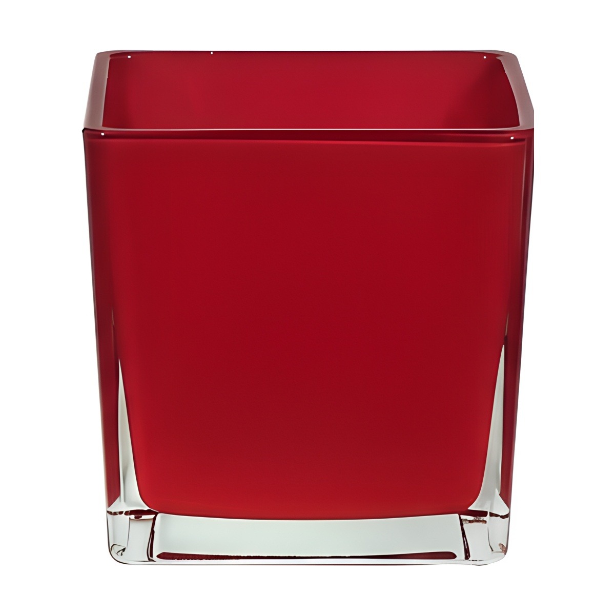 Verre carré 4X4X4 po – Rouge, verre coloré