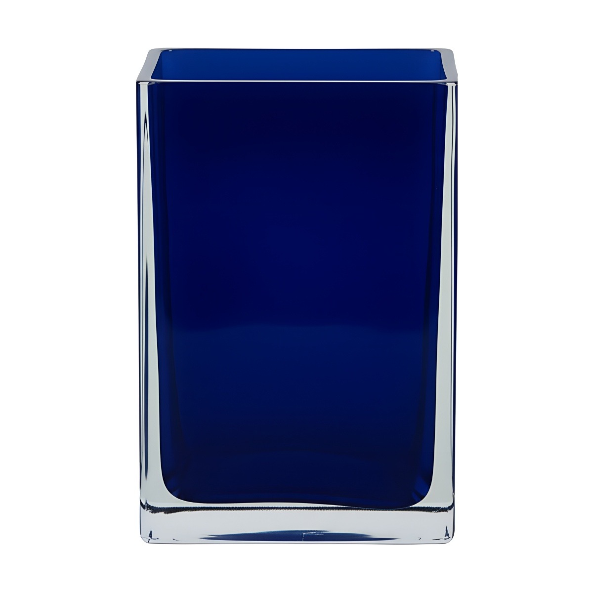 Verre carré 4X4X4 po – Bleu royal, verre coloré