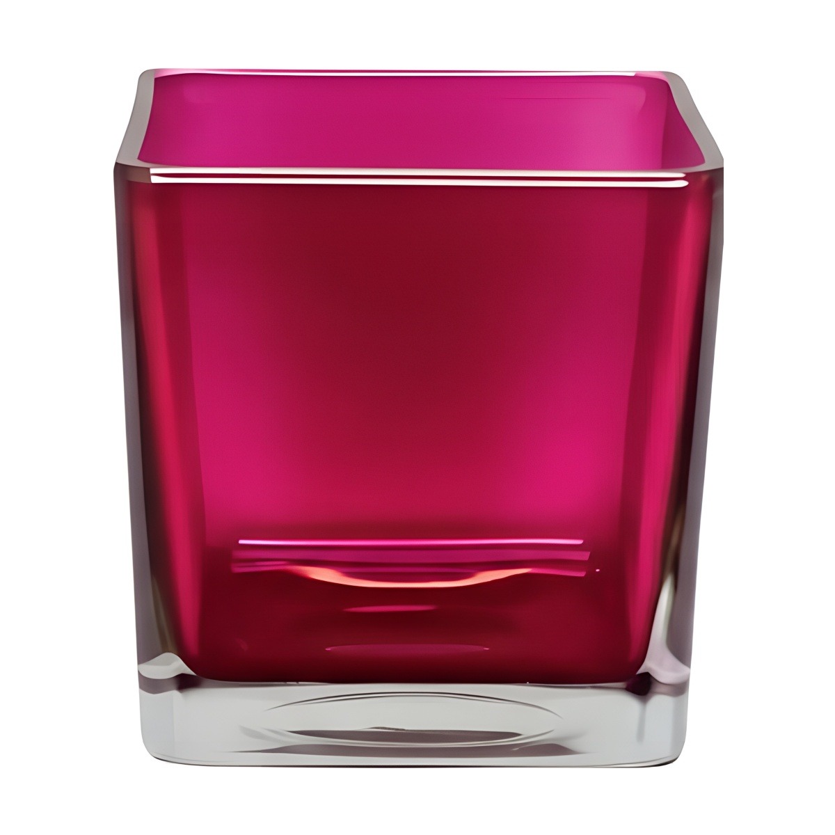Vidrio cuadrado 4X4X4 pulgadas – Transparente Wildberry, vidrio de color