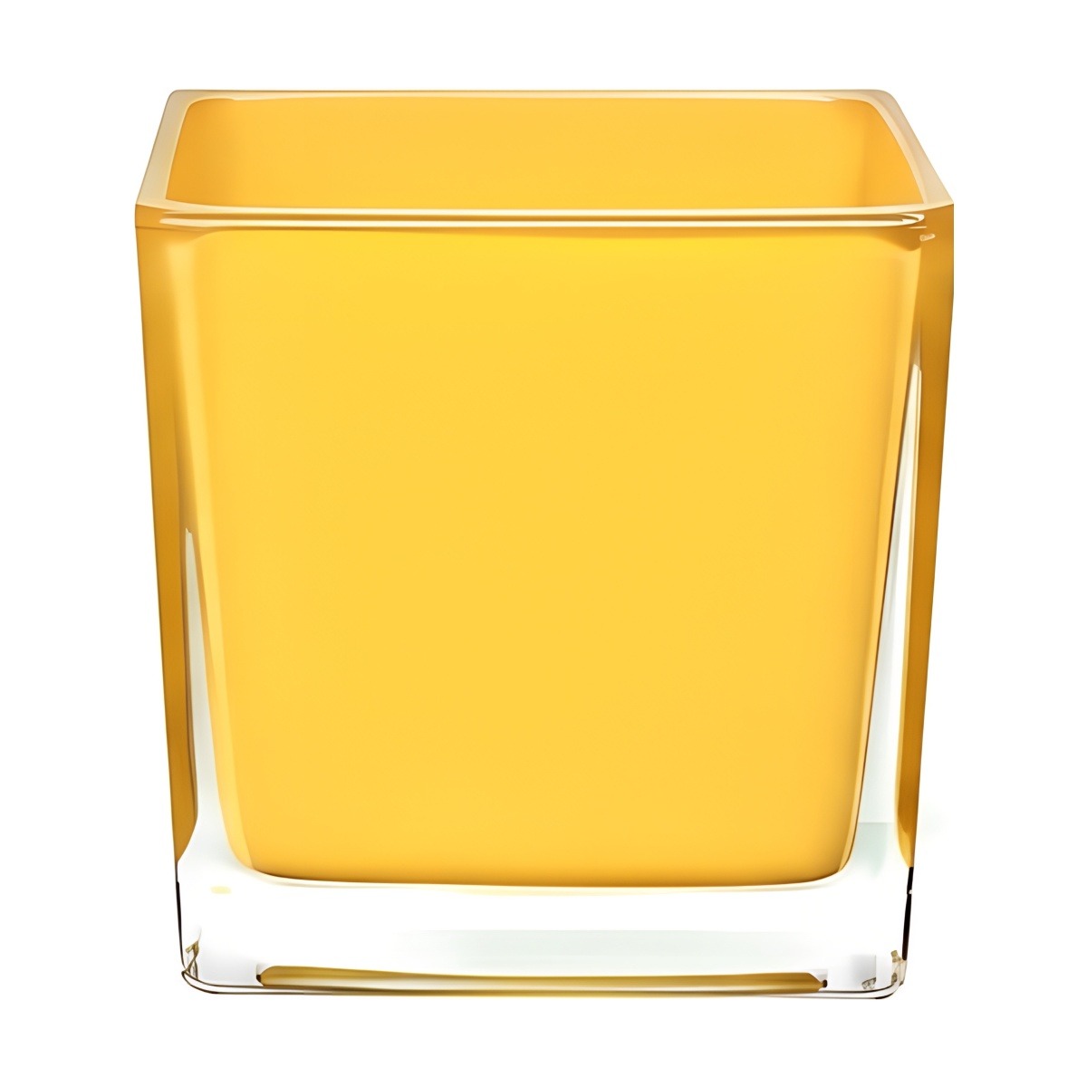 Vidrio cuadrado 4X4X4 pulgadas – Amarillo, vidrio de color
