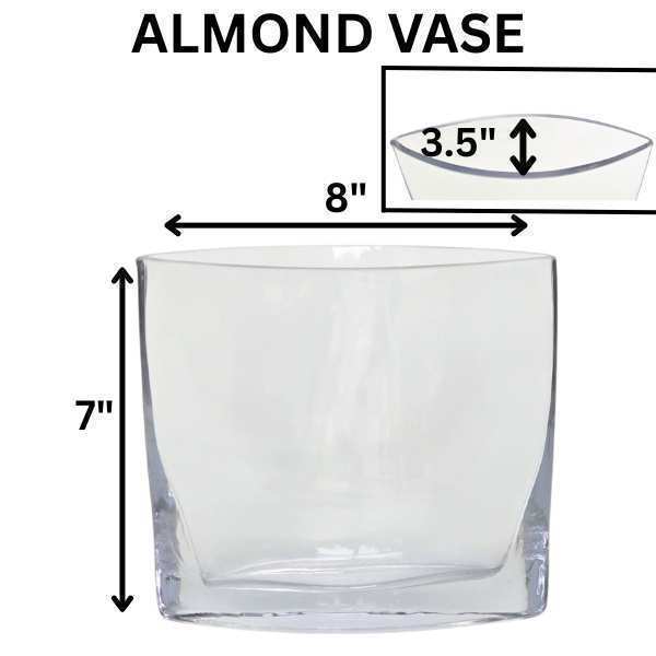 Almond Vase- Large/medium, clear glass
