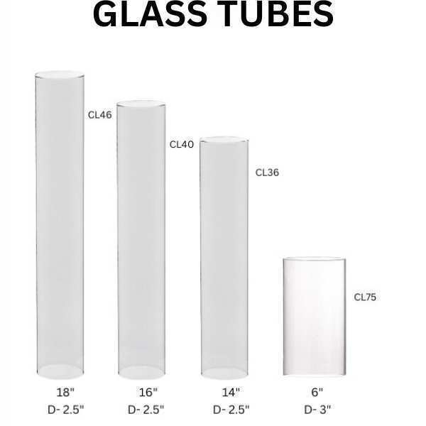 Tubo de vidrio transparente CL46 CL40 CL36 CL75, decorativo