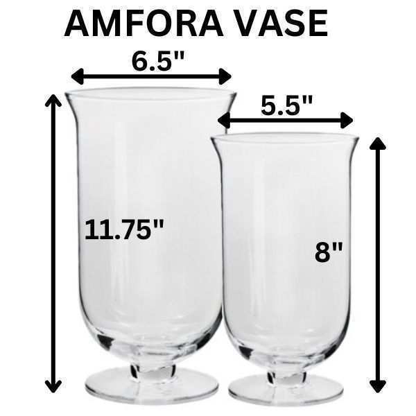 Clear Amfora Vase, clear glass