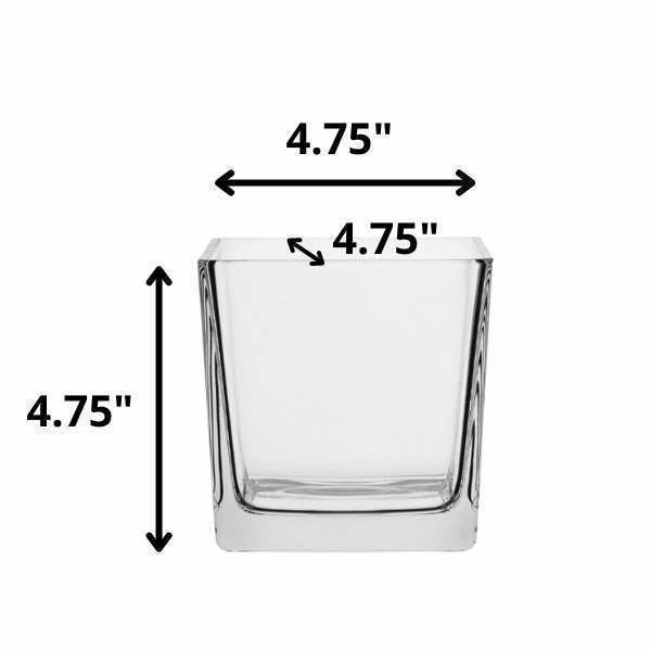 Clear - Square Cube Glass Vase, clear glass