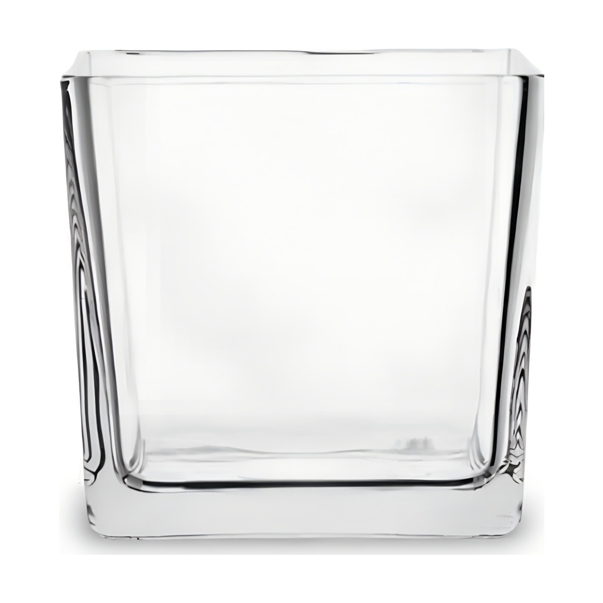 Clear - Square Cube Glass Vase, clear glass