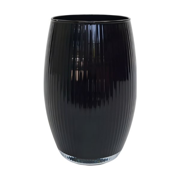 Cora Vase – Black, coloured glass