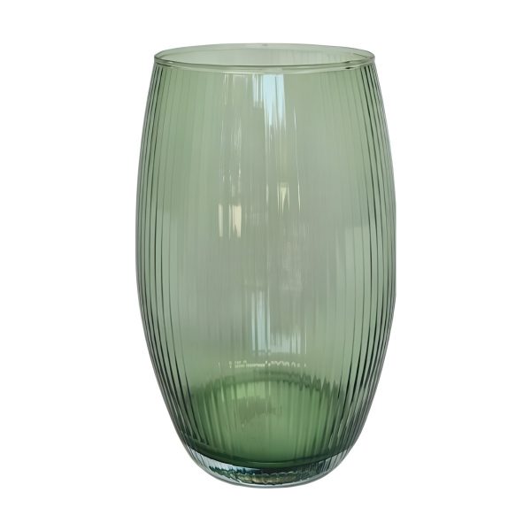 Cora Vase – Olive Green, coloured glass