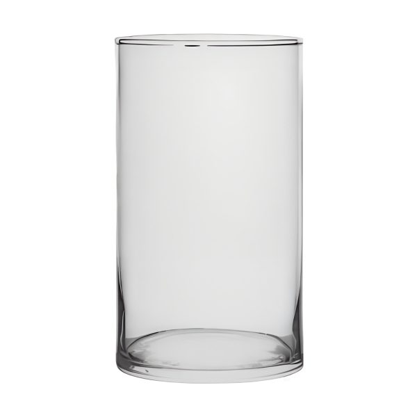Vase cylindrique - Transparent, verre transparent
