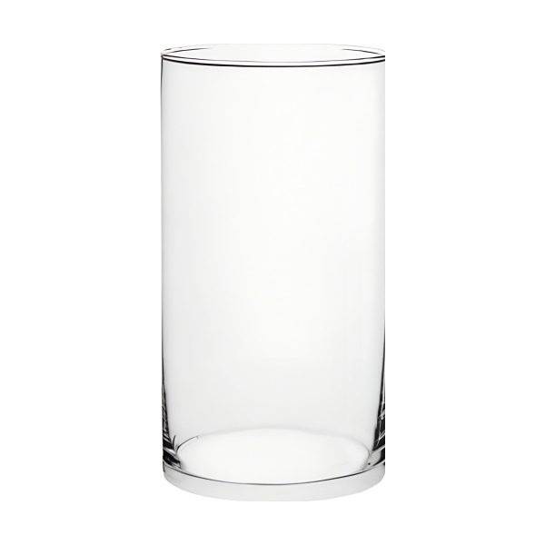 Vase cylindrique - Transparent, verre transparent