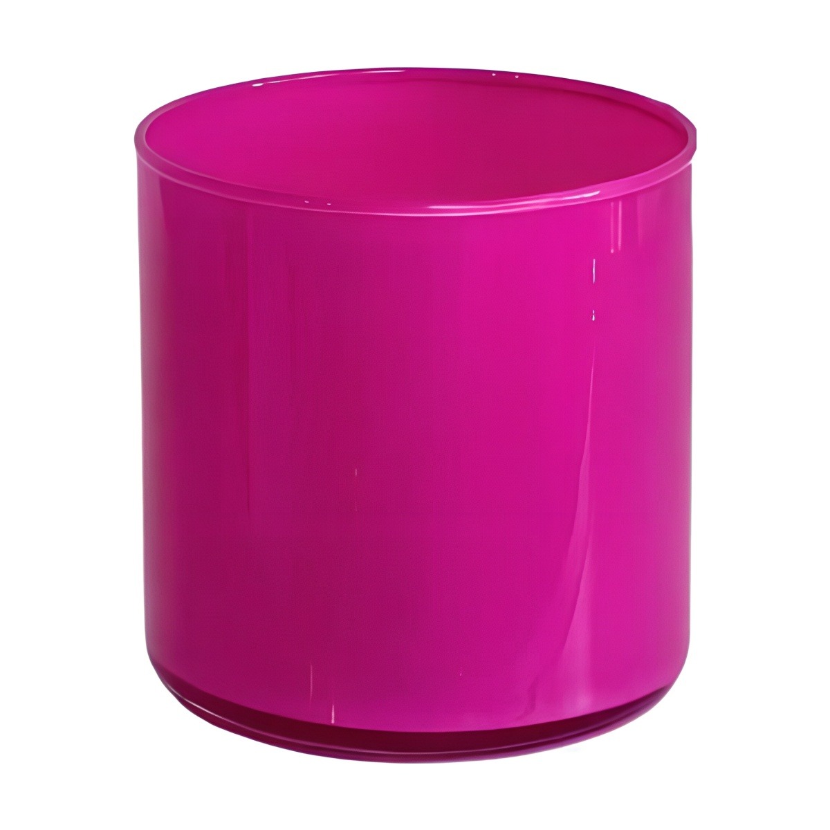 Vase cylindrique – Rose vif, verre coloré