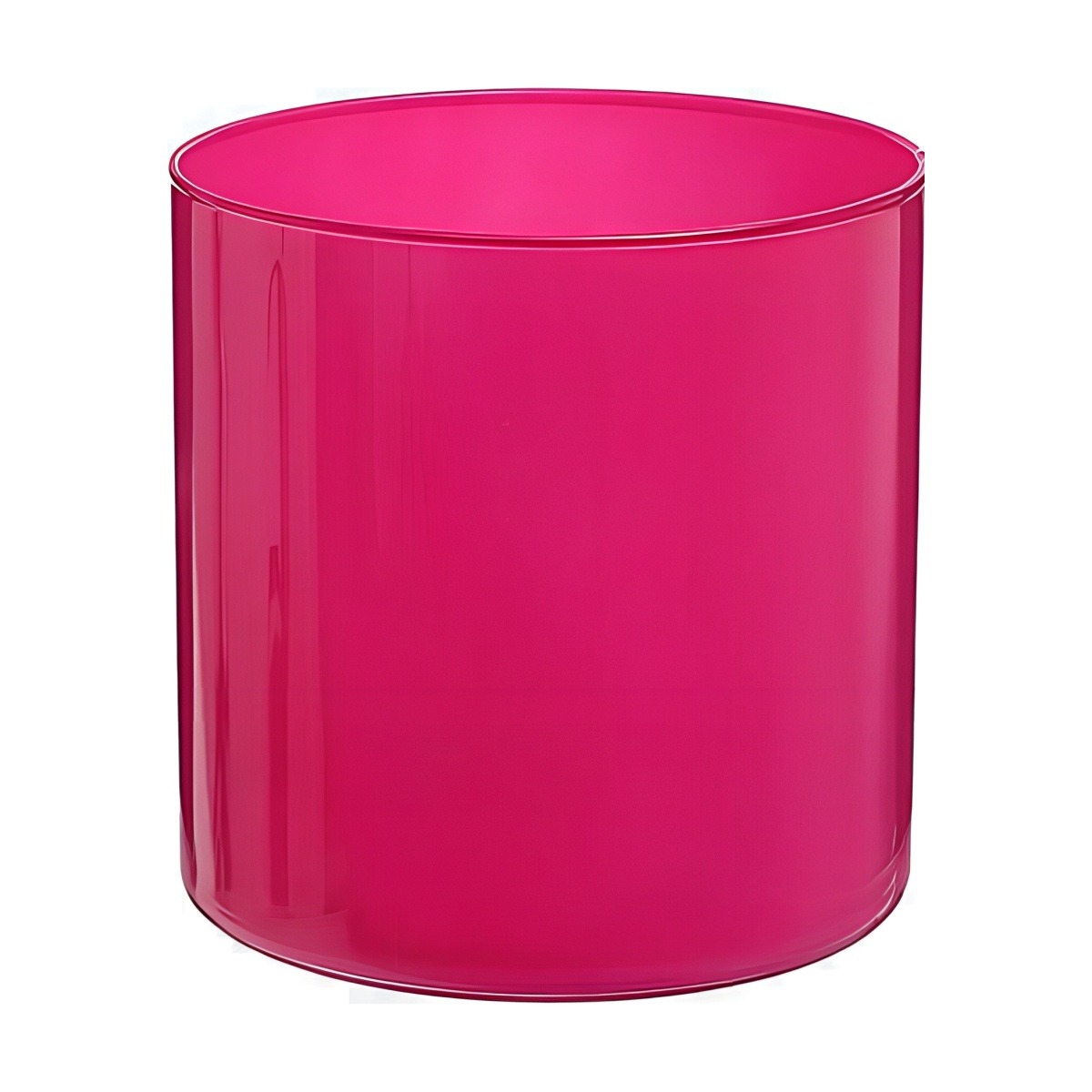 Vase cylindrique – Rose vif, verre coloré