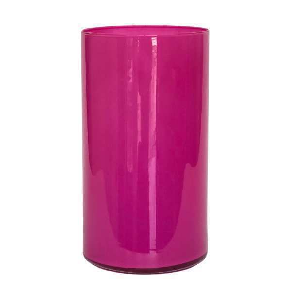 Florero cilíndrico – Rosa Fucsia, vidrio de color