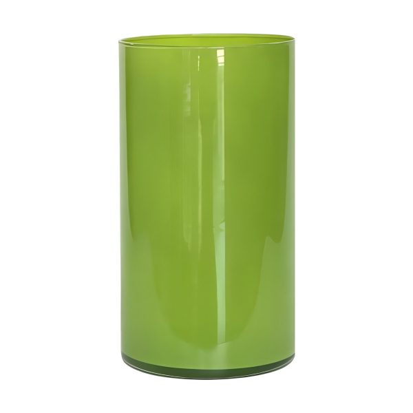 Cylinder Vase – Lime Green, coloured glass