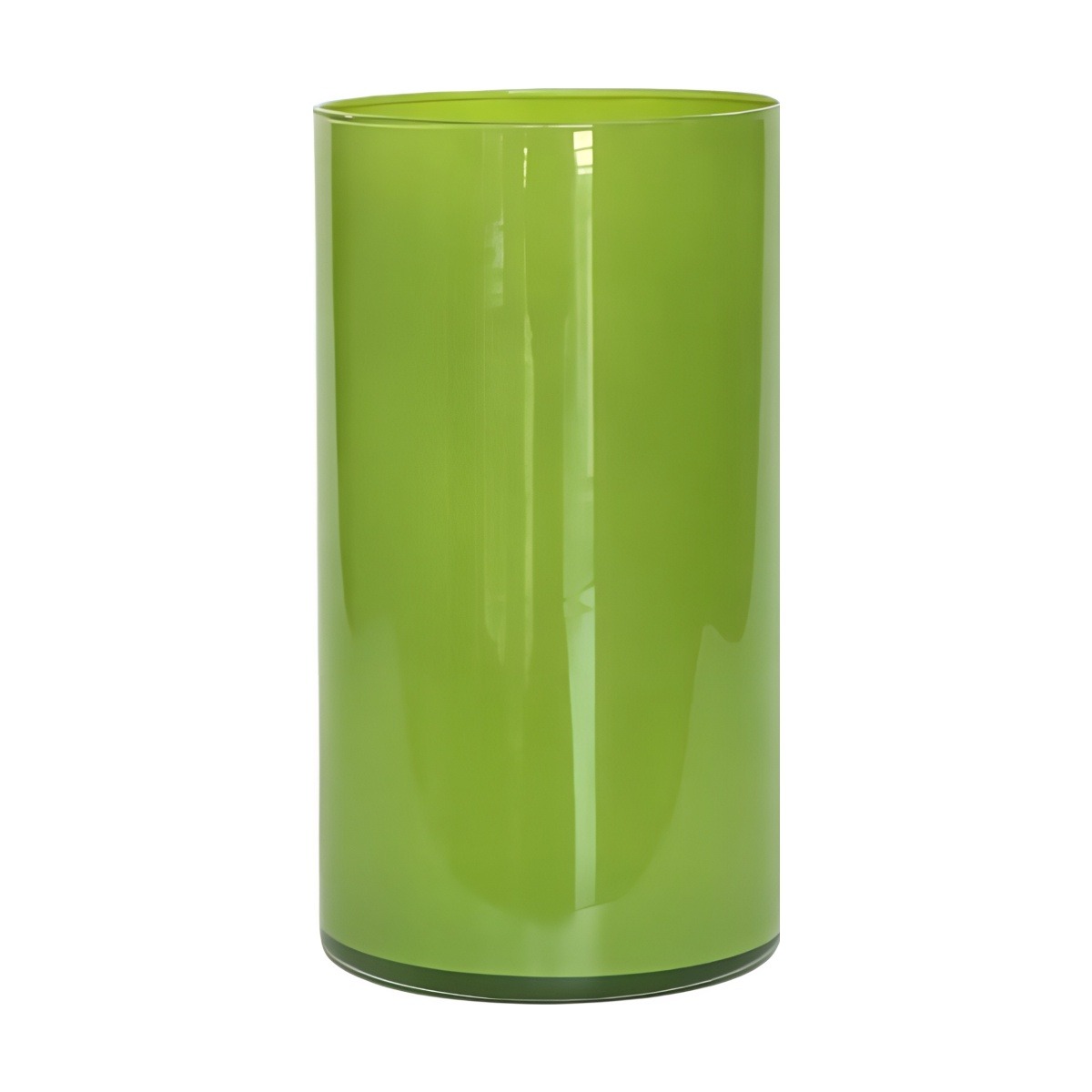 Cylinder Vase – Lime Green, coloured glass