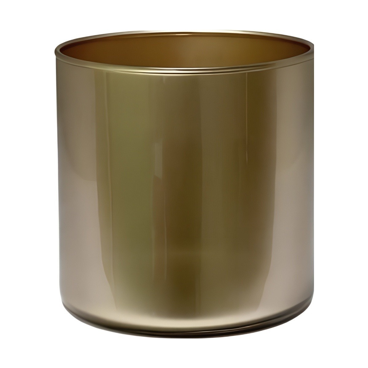 Cylinder Vase – Metallic Champagne, clear glass