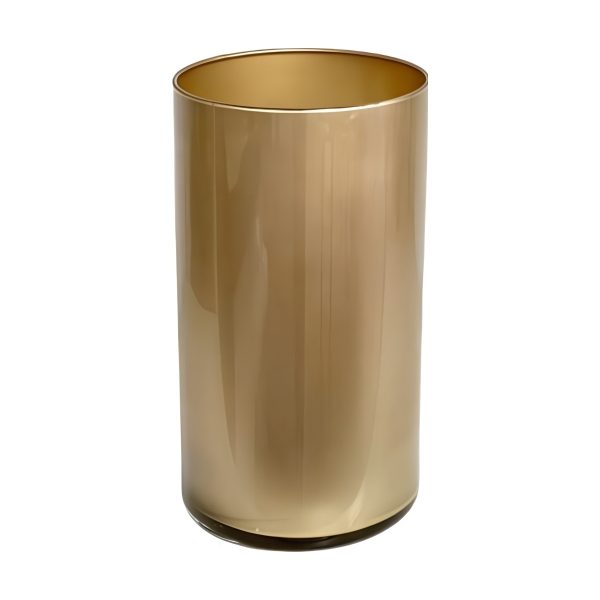 Cylinder Vase – Metallic Champagne, coloured glass