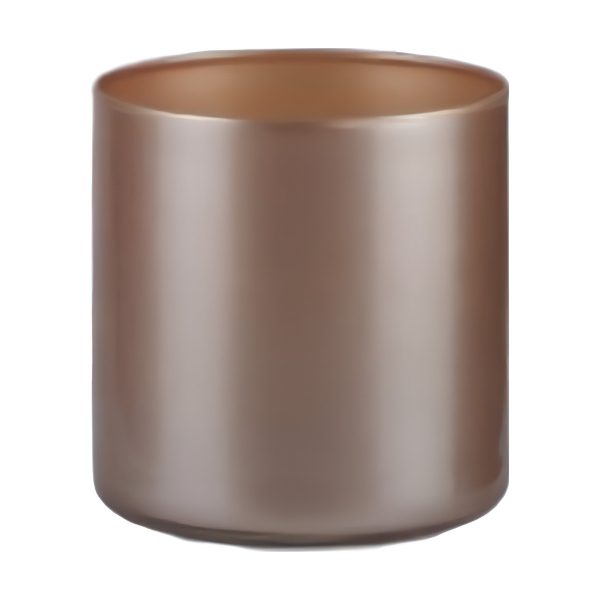Vase cylindrique – Corail métallique, verre coloré