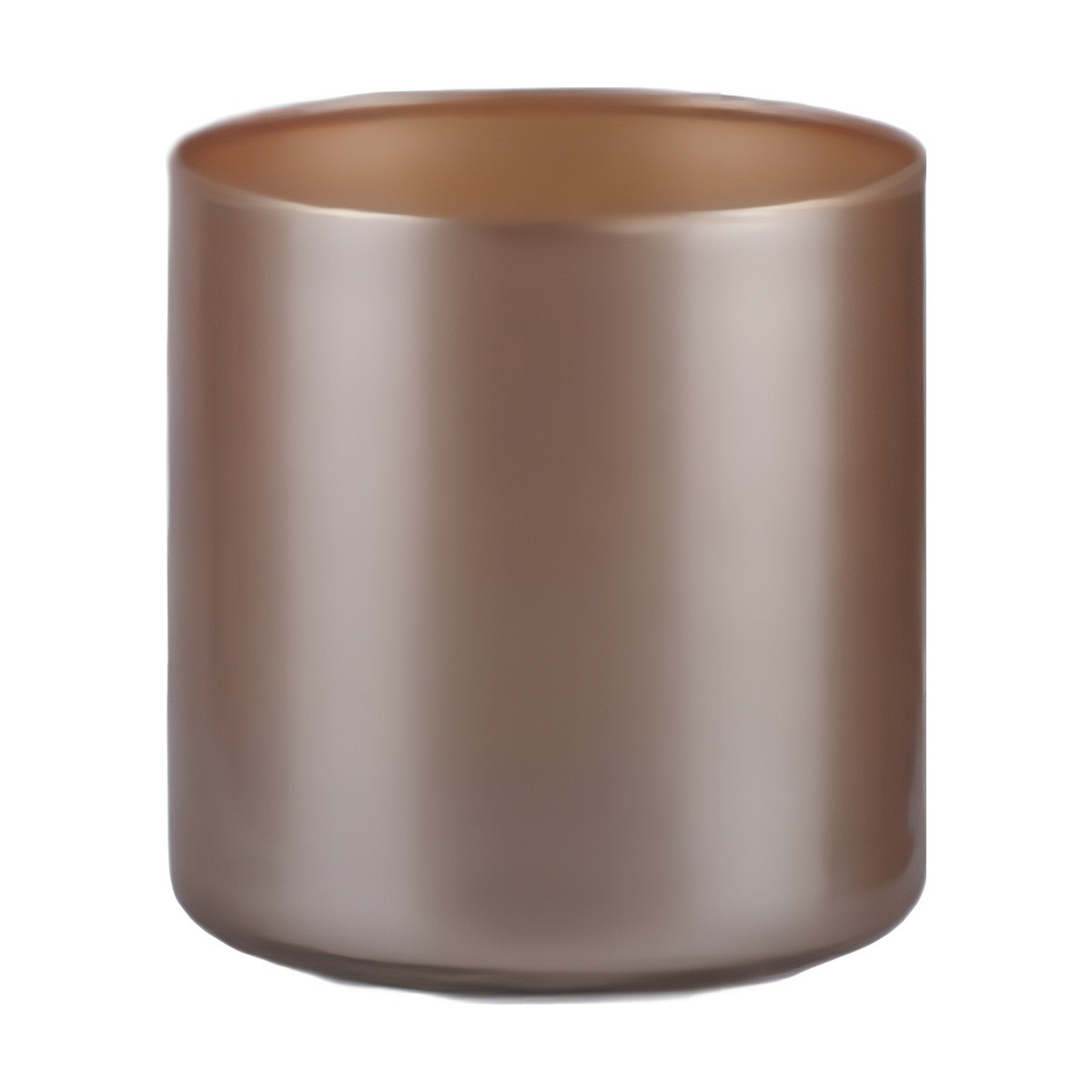 Vase cylindrique – Corail métallique, verre coloré
