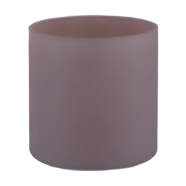 Vase cylindrique – Mat rose mat, verre coloré