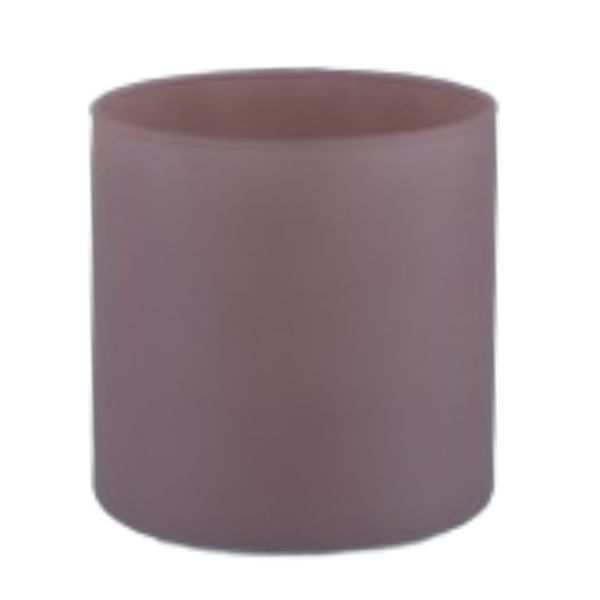 Vase cylindrique – Mat rose mat, verre coloré