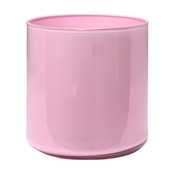 Vase cylindrique – Rose, verre coloré