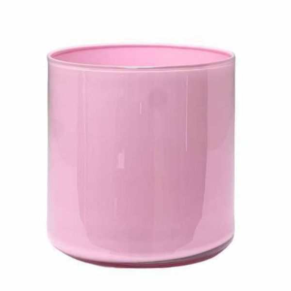 Vase cylindrique – Rose, verre coloré
