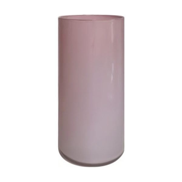 Florero cilíndrico – Rosa, vidrio de color