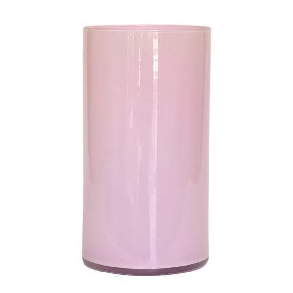 Florero cilíndrico – Rosa, vidrio de color