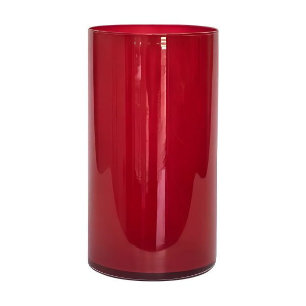 Cylinder Vase – Red, coloured glass