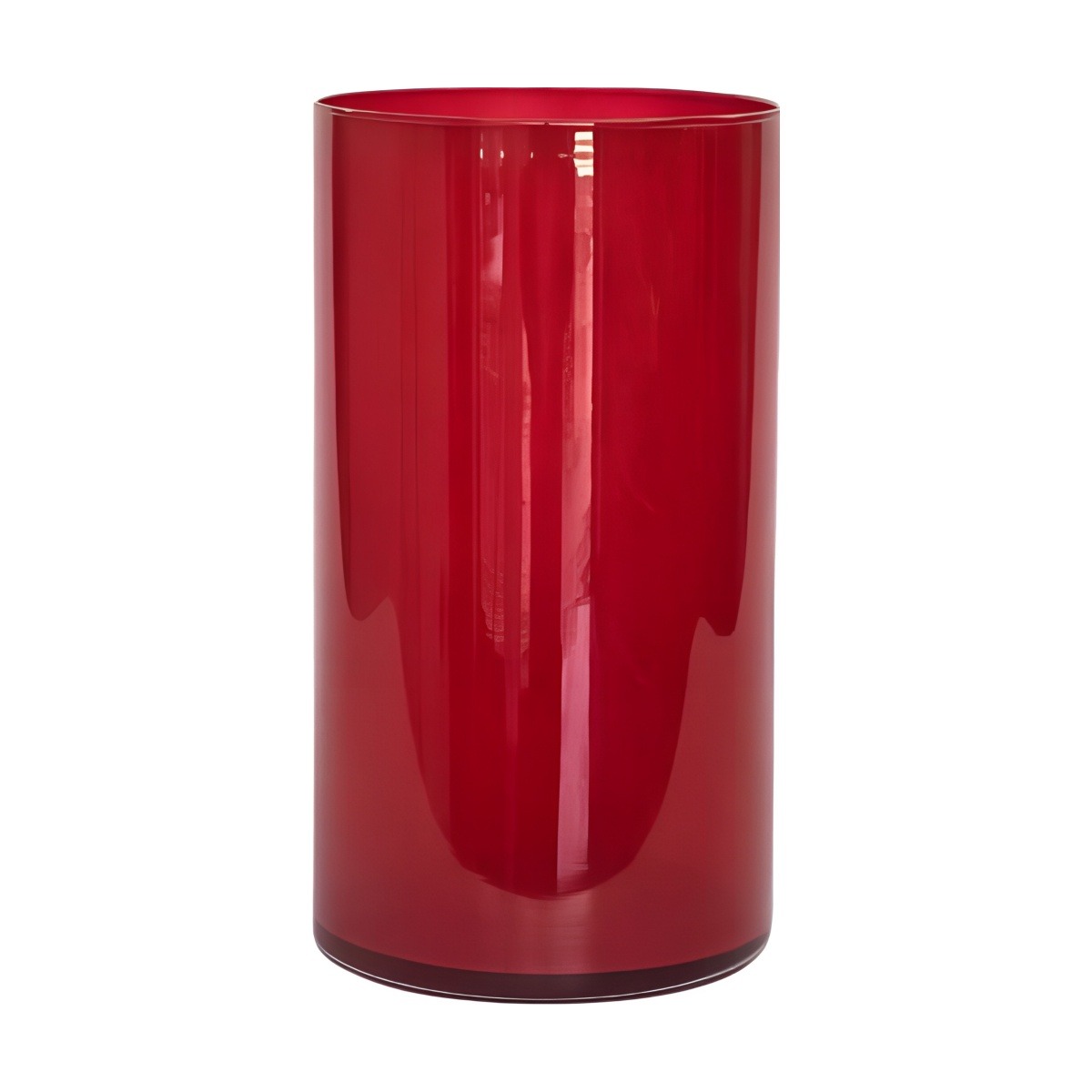 Cylinder Vase – Red, coloured glass