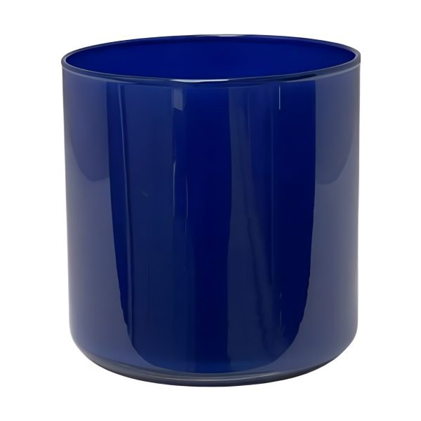 Vase cylindrique – Bleu royal, verre coloré