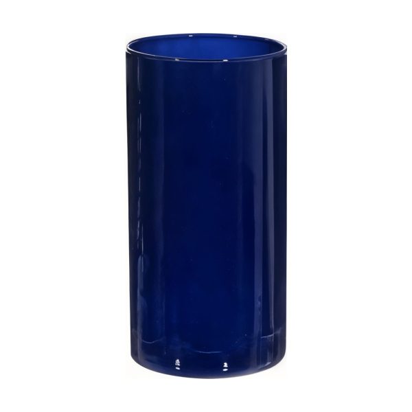 Vase cylindrique – Bleu royal, verre coloré