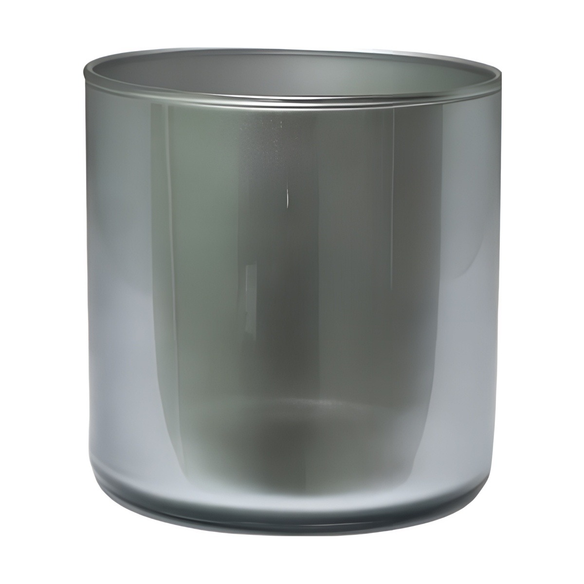 Vase cylindrique – Argenté, verre coloré