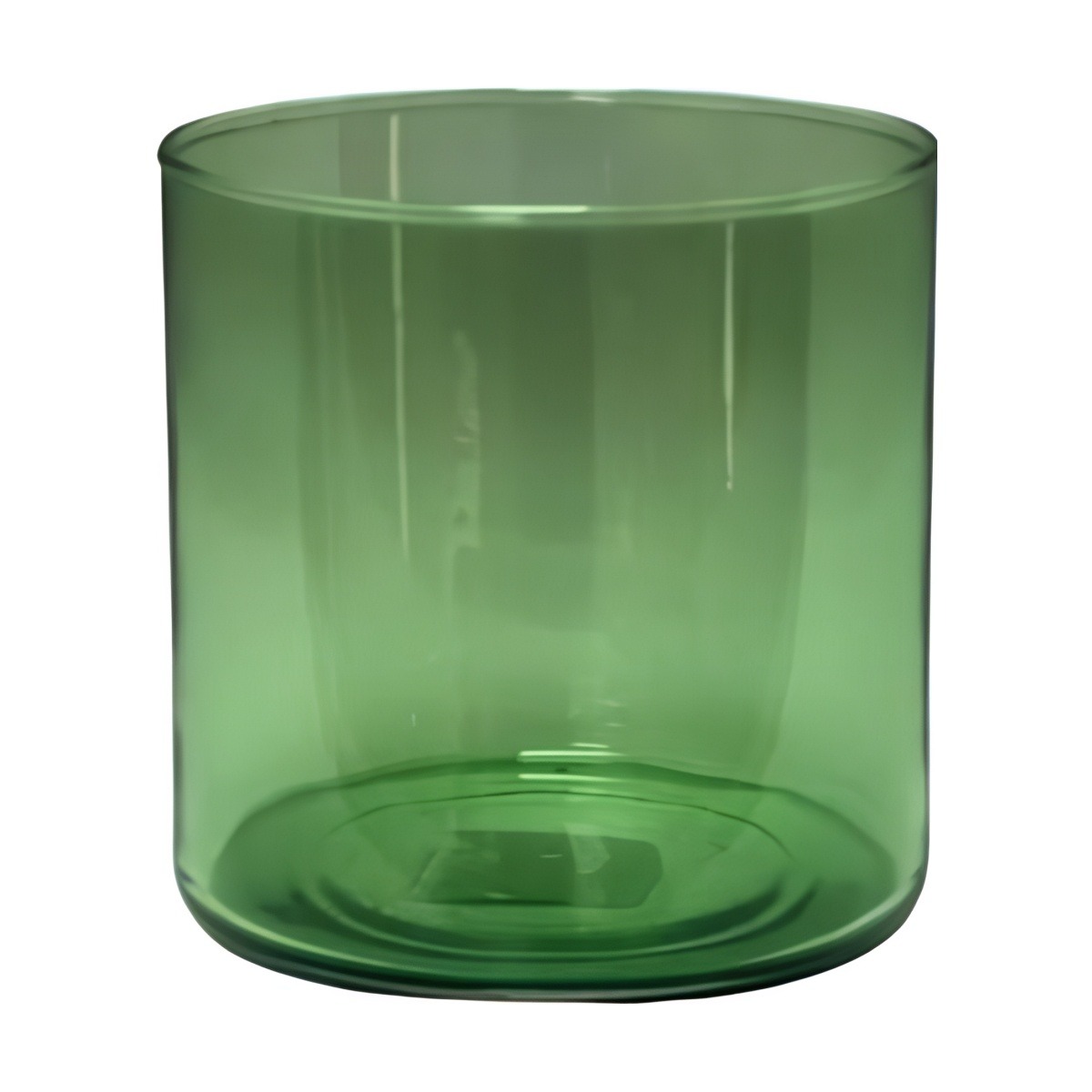 Cylinder Vase – Transparent Olive Green, coloured glass