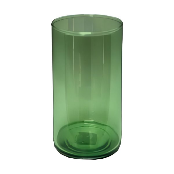 Cylinder Vase – Transparent Olive Green, coloured glass