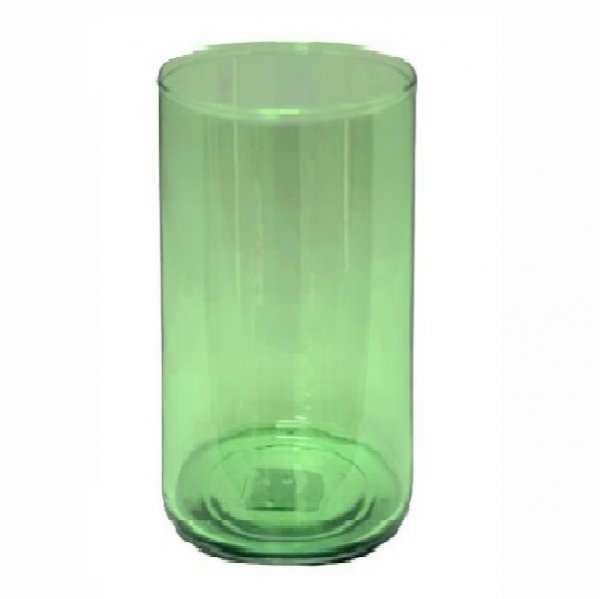 Florero cilíndrico – Verde Oliva Transparente, vidrio de color
