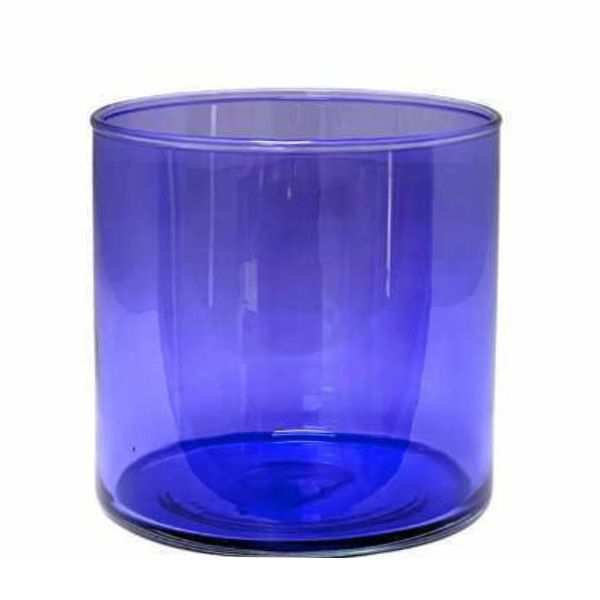 Vase cylindrique – Violet transparent, verre coloré