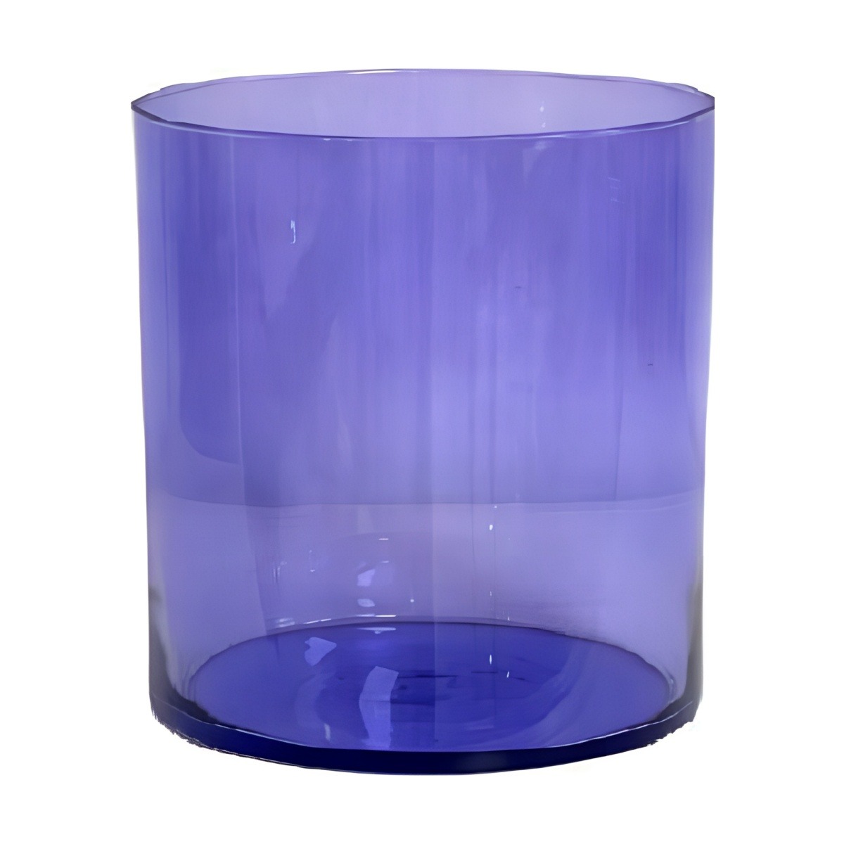 Vase cylindrique – Violet transparent, verre coloré
