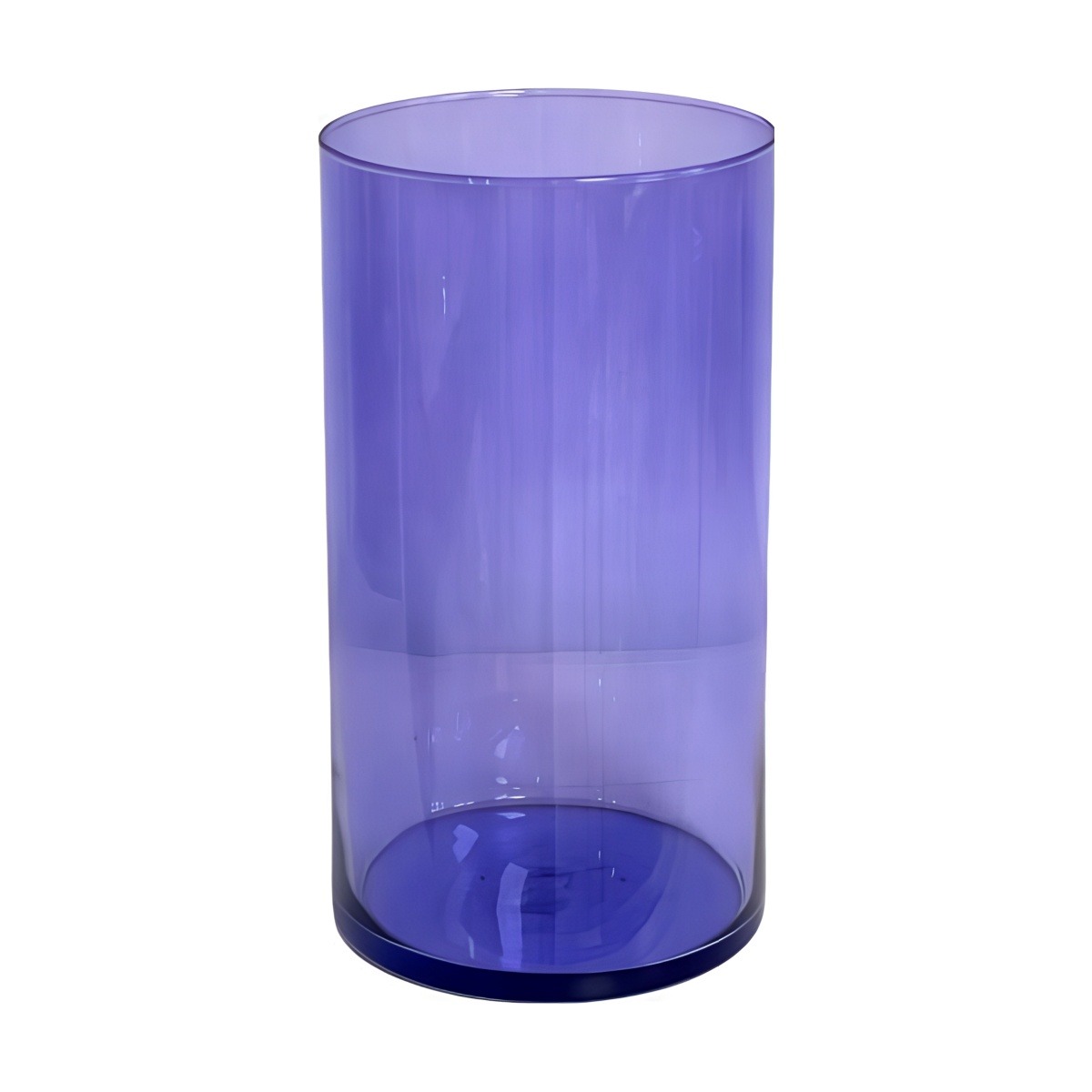 Florero cilíndrico – Violeta Transparente, vidrio de color