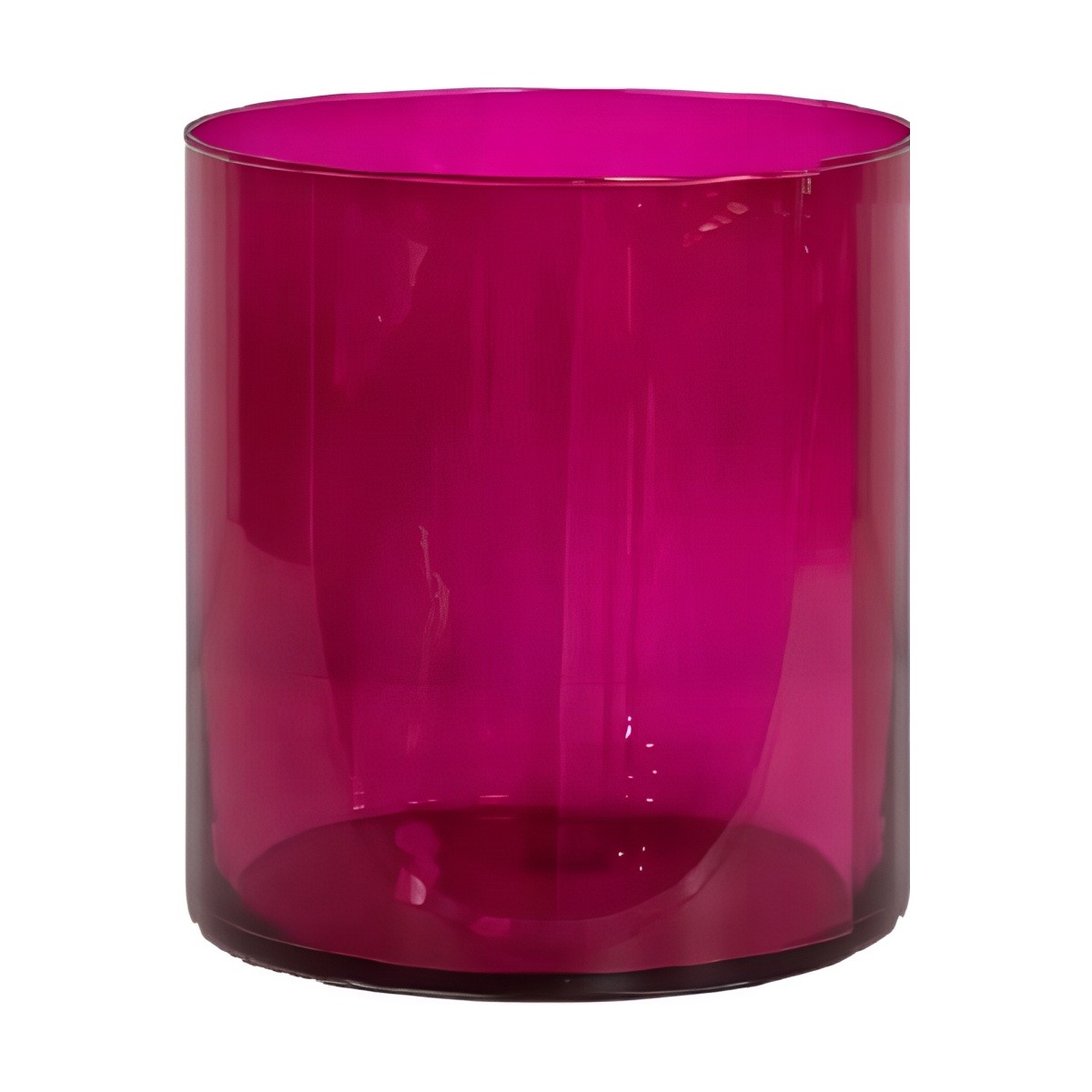 Florero cilíndrico – Transparente Baya Silvestre, vidrio de color