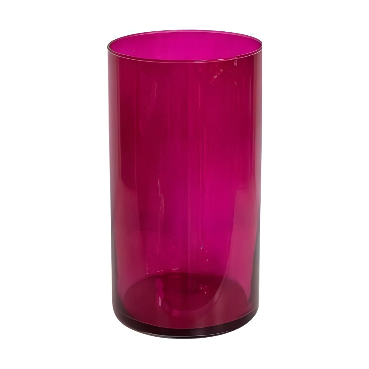 Florero cilíndrico – Transparente Baya Silvestre, vidrio de color