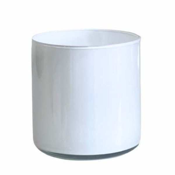 Cylinder Vase – White, coloured glass
