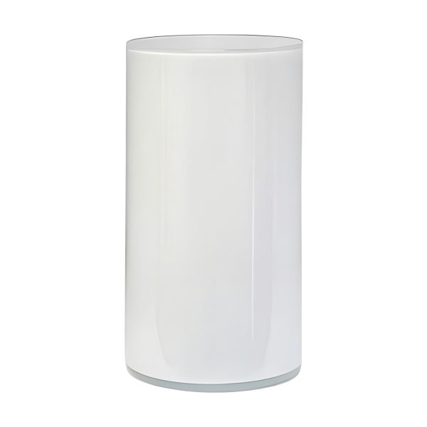 Cylinder Vase – White, coloured glass